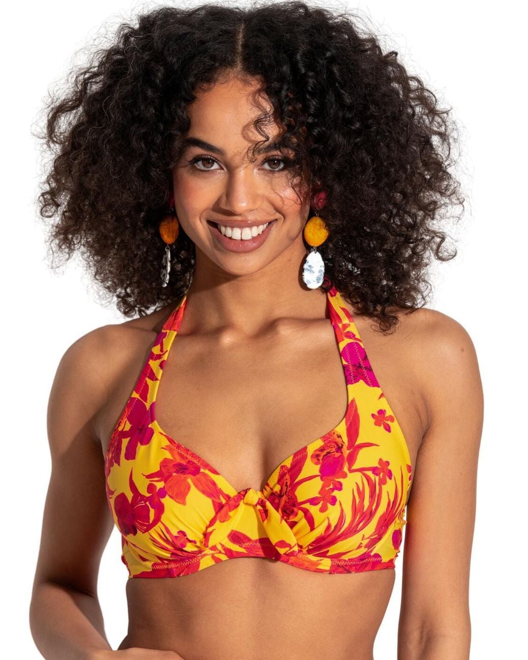 Pour Moi Orange Heatwave Halter Bikini Top