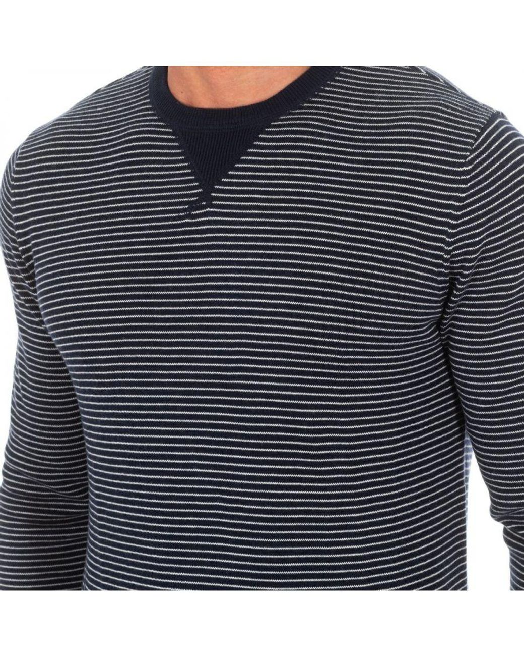 Hackett Gray Long-Sleeved Round Neck Sweater Hm701761 for men