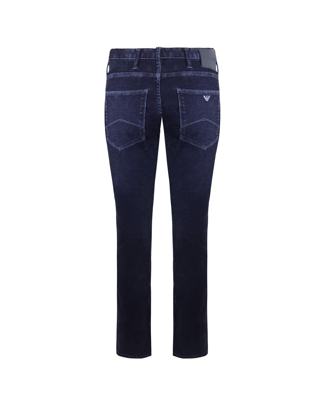 Emporio Armani Blue J06 Slim Fit Velvet Trousers for men