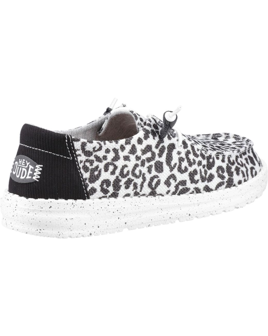 HeyDude White Wendy Leopard Slip On Ladies Shoes