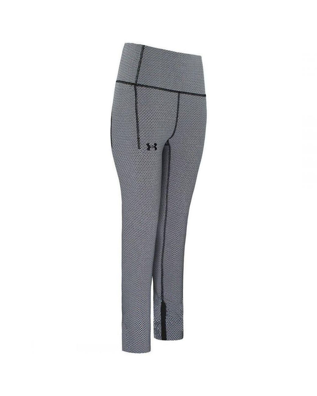 Under Armour Gray Heatgear Stretch Waist Geo Ankle Leggings 1371114 001