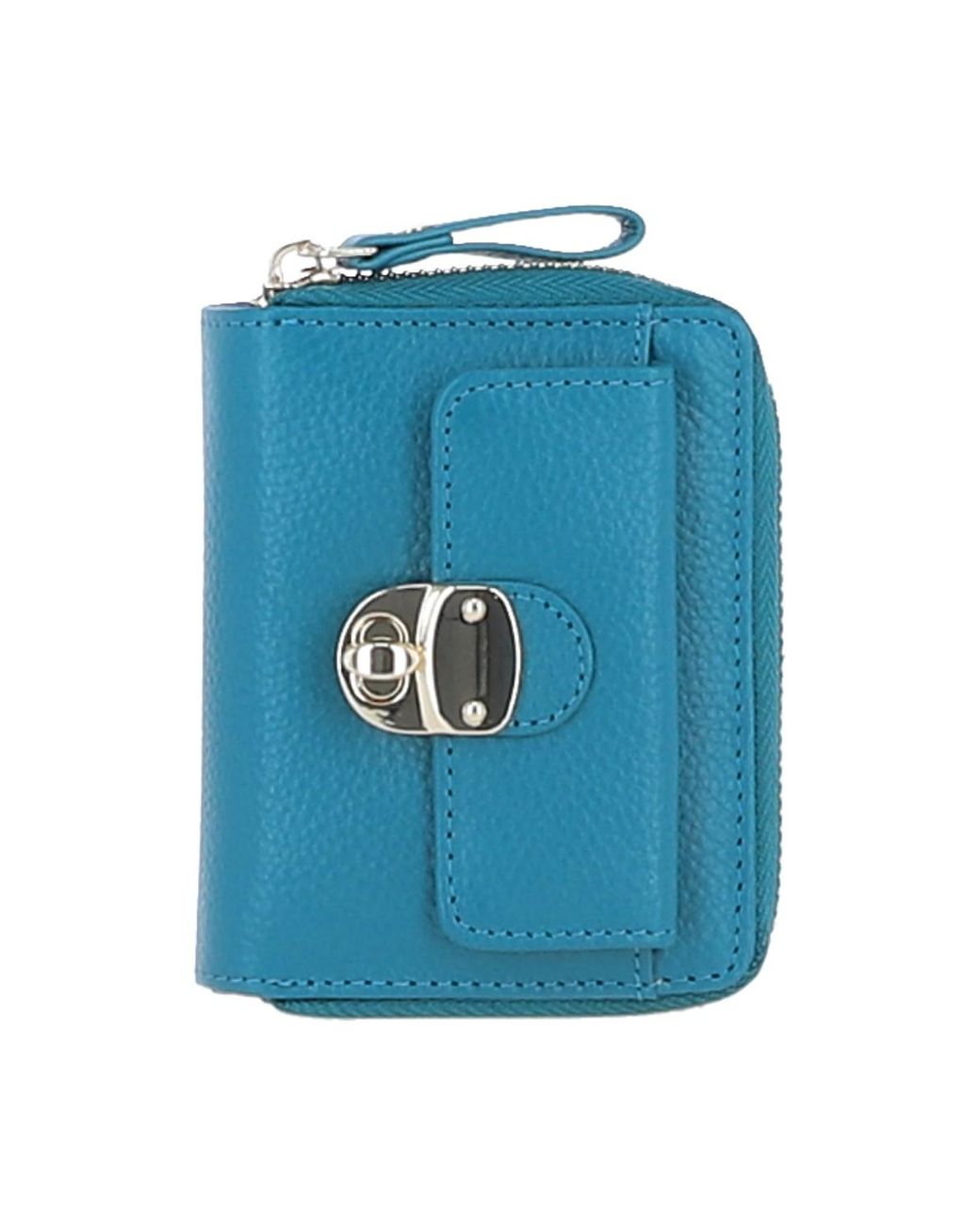 Ashwood Leather Blue Stylish Compact Ladies Purse With Rfid Protection