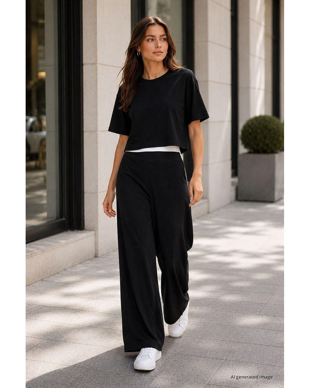 TOMMY LIFE Black Viscose Blend Sweatpants