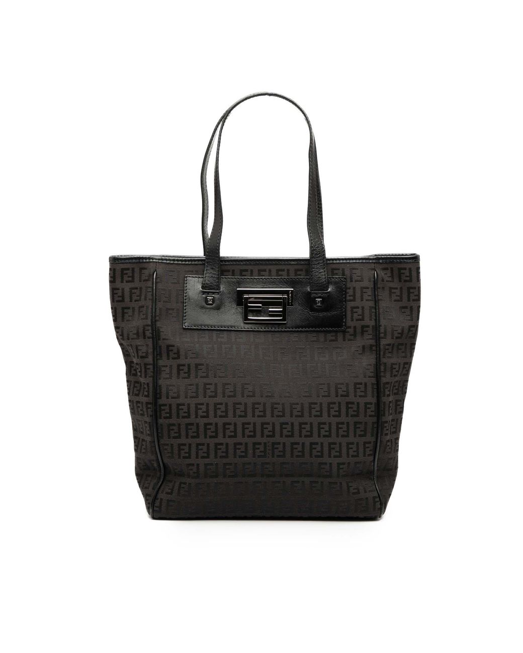 Fendi Black Pre-Owned Zucchino Canvas Tote