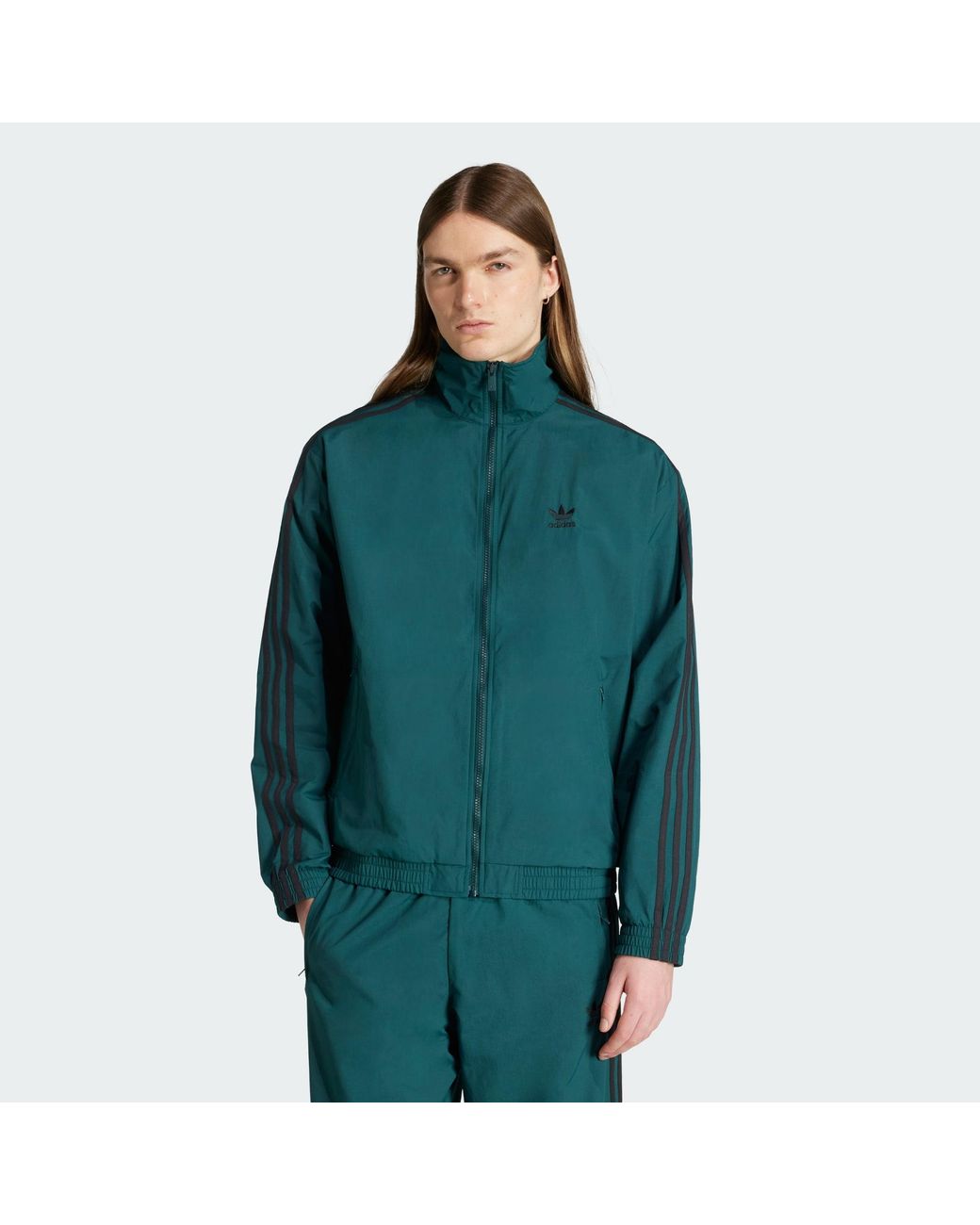 Adidas Originals Green Adicolor Woven Firebird Track Top for men
