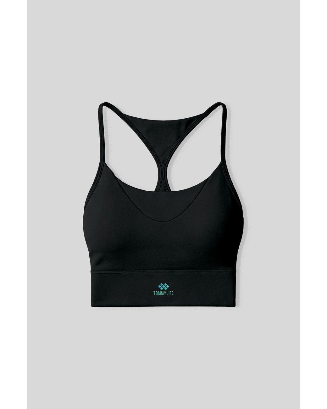 TOMMY LIFE Black Elastane Active Top
