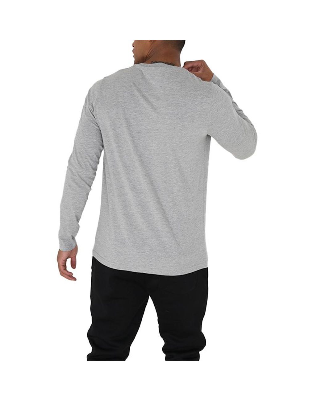 Brave Soul Gray Long Sleeve T Shirts Crew Neck Casual Top Summer Cotton Tee New for men