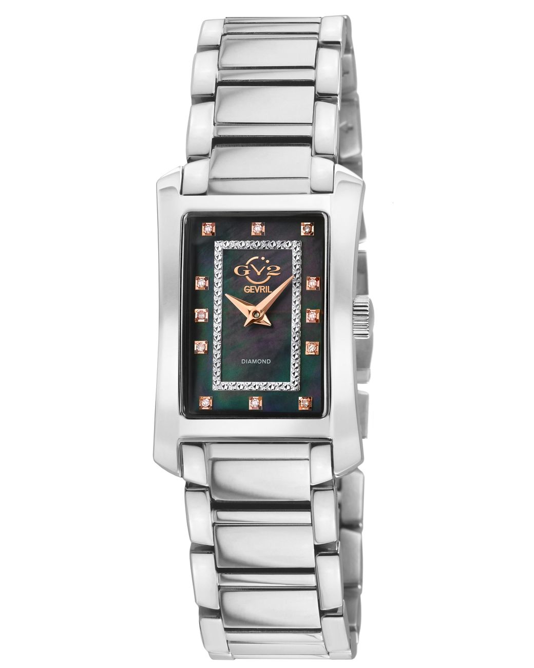 Gv2 Black Luino Swiss Quartz Diamond Mop Dial, 316L Stainless Steel Watch