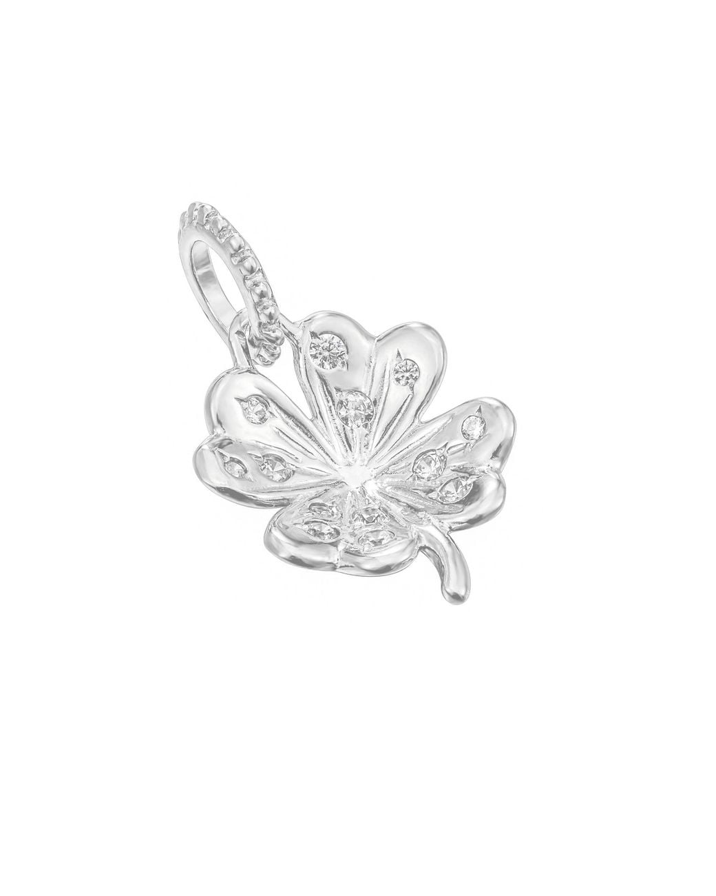 SEOL + GOLD White Sterling Cz Clover Pendant
