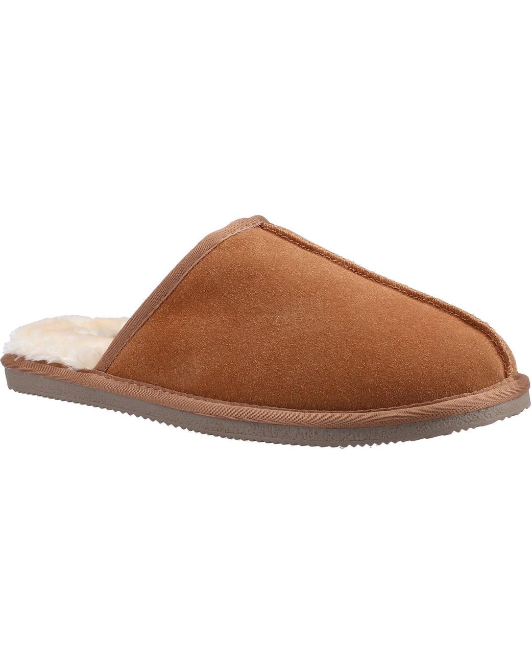 Hush Puppies Brown Coady Suede Slippers for men