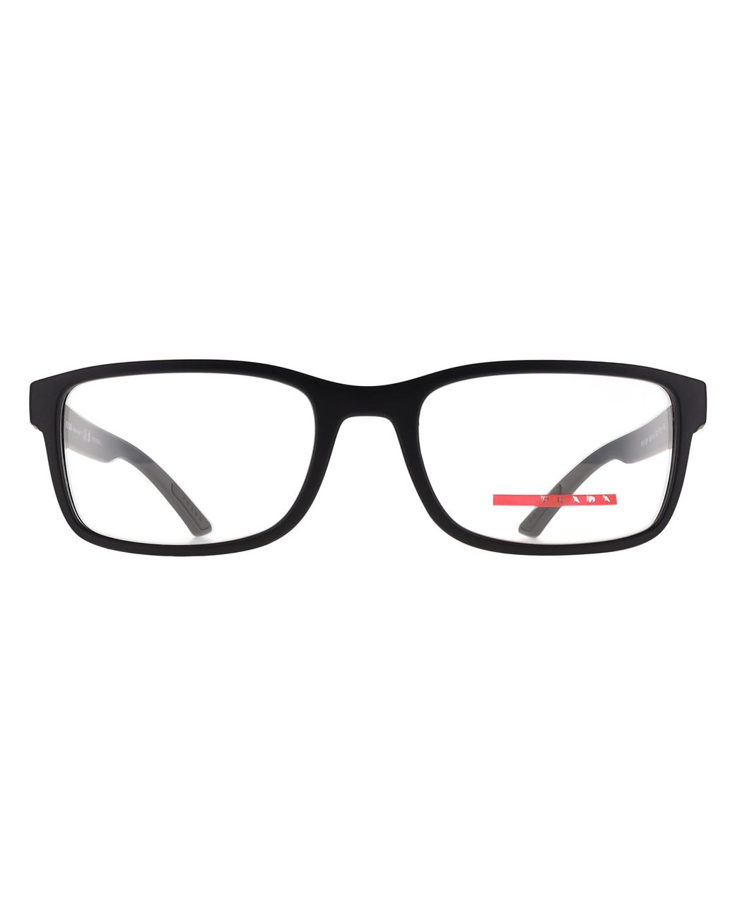 Prada Sport Black Rectangular Rubber Ps06Rv for men