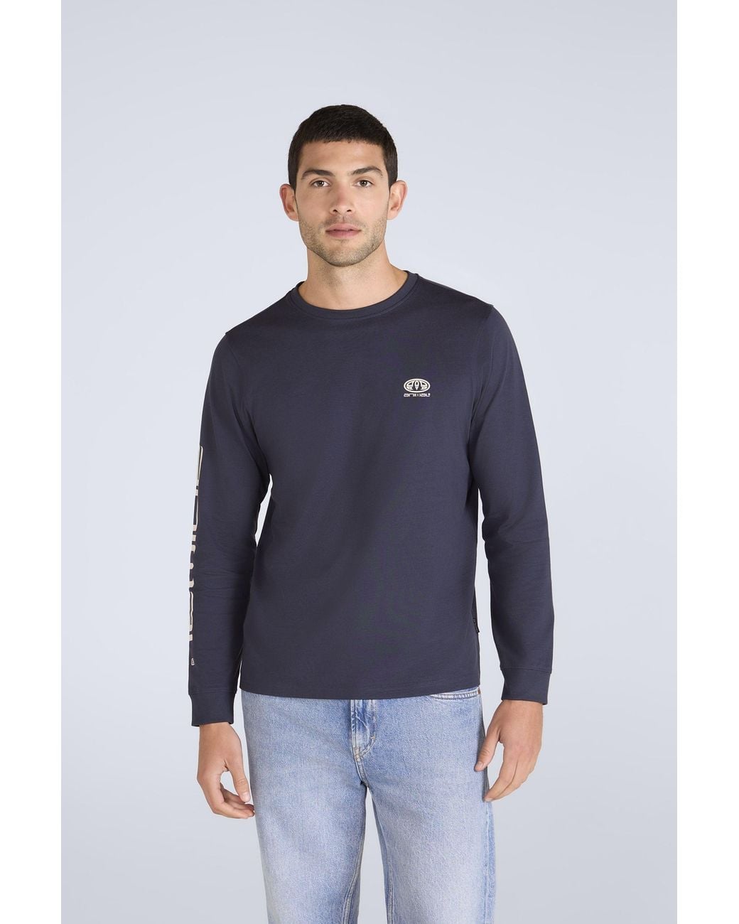 Mountain Warehouse Blue 'Tommy' T-Shirt Cotton Round Rib Neck Everyday Casual Tee for men