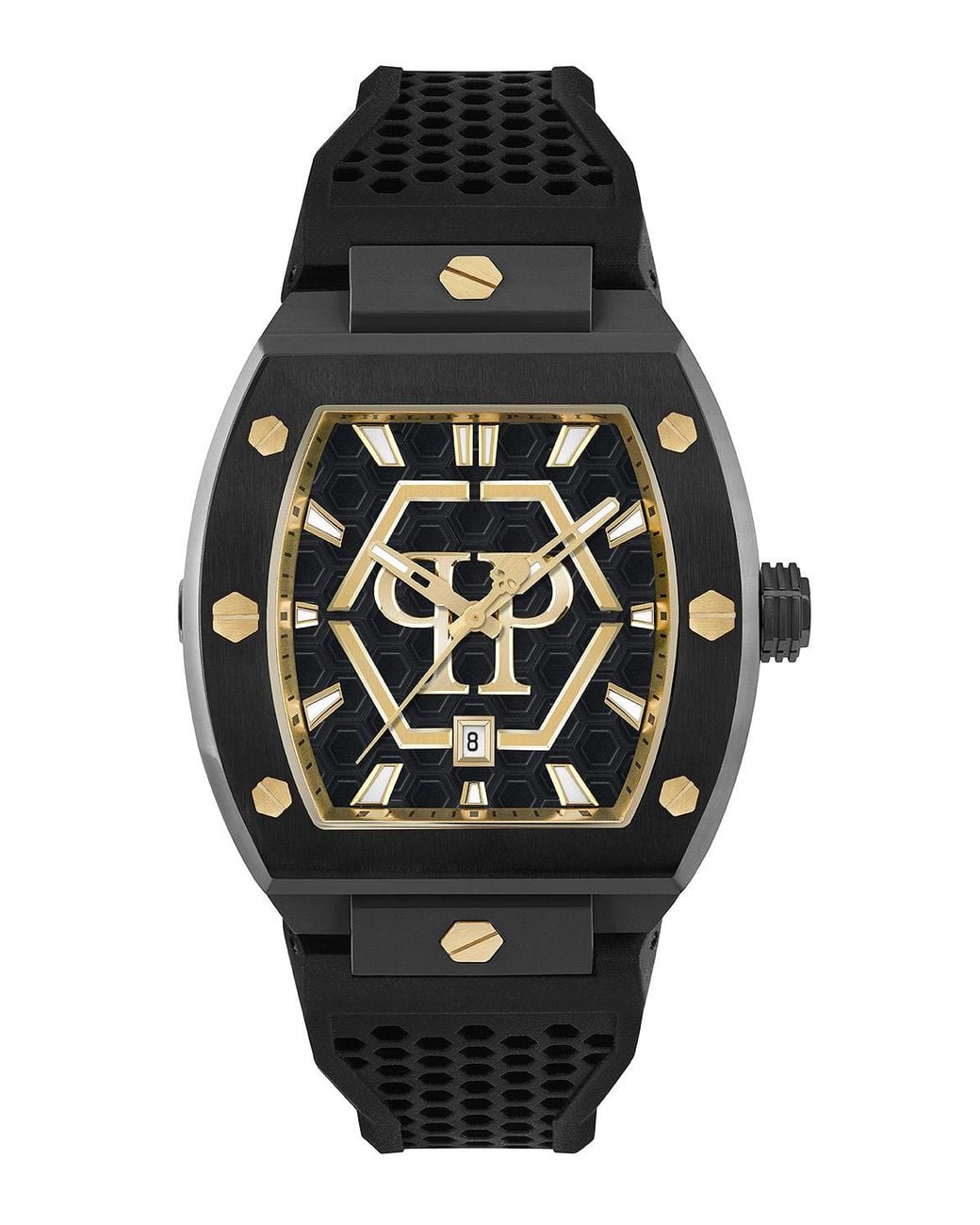 Philipp Plein Black The Hexagon Phantom Watch Pwpua0224 Material_Silicone for men