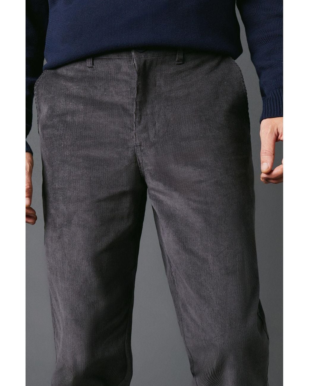 MAINE Black Premium Corduroy Chino Trouser for men
