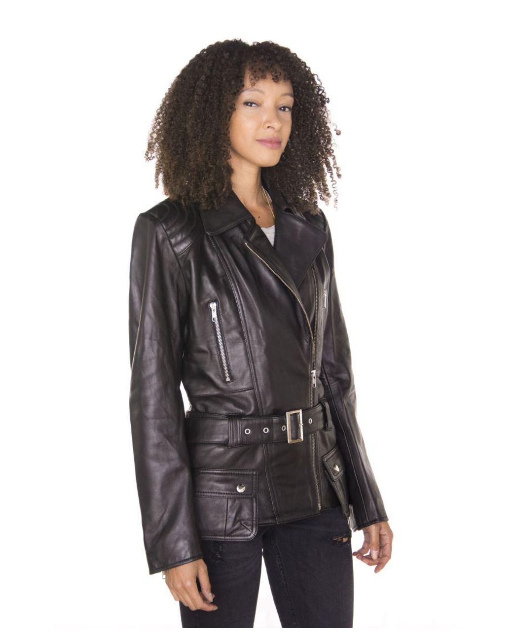 Infinity Leather Black Long Biker Jacket-Quito