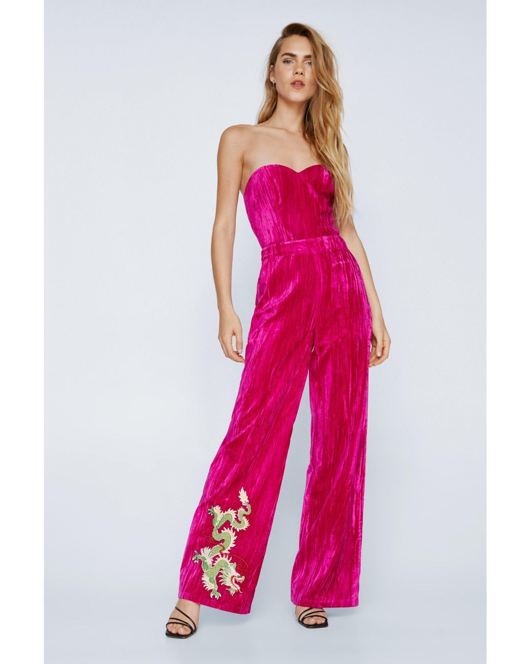 Nasty gal velvet jumpsuit sale
