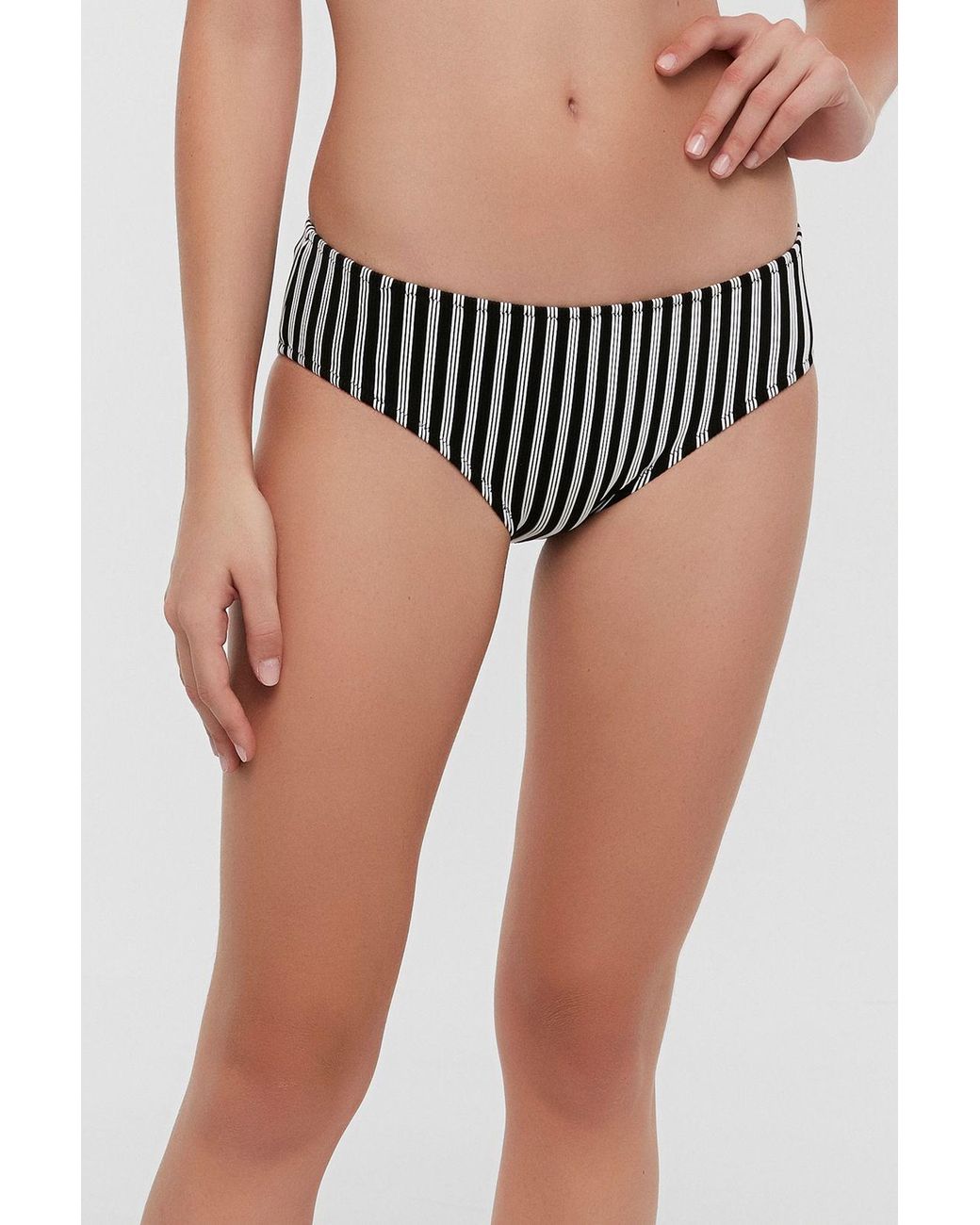 Penti Black Striped Mid-Waist Hipster Bikini Bottoms