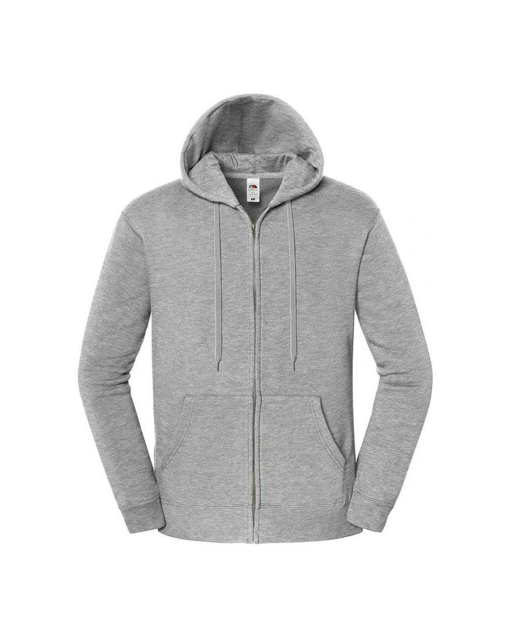 Fruit Of The Loom Gray Iconic Premium Full Zip Hoodie (Athletic Heather)