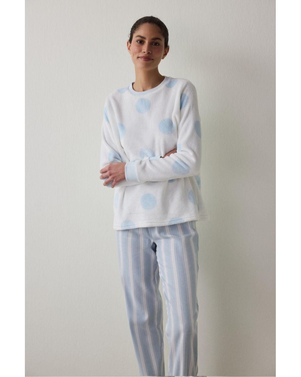 Penti Gray Gardenya Magic Polka Dot Pajama Top
