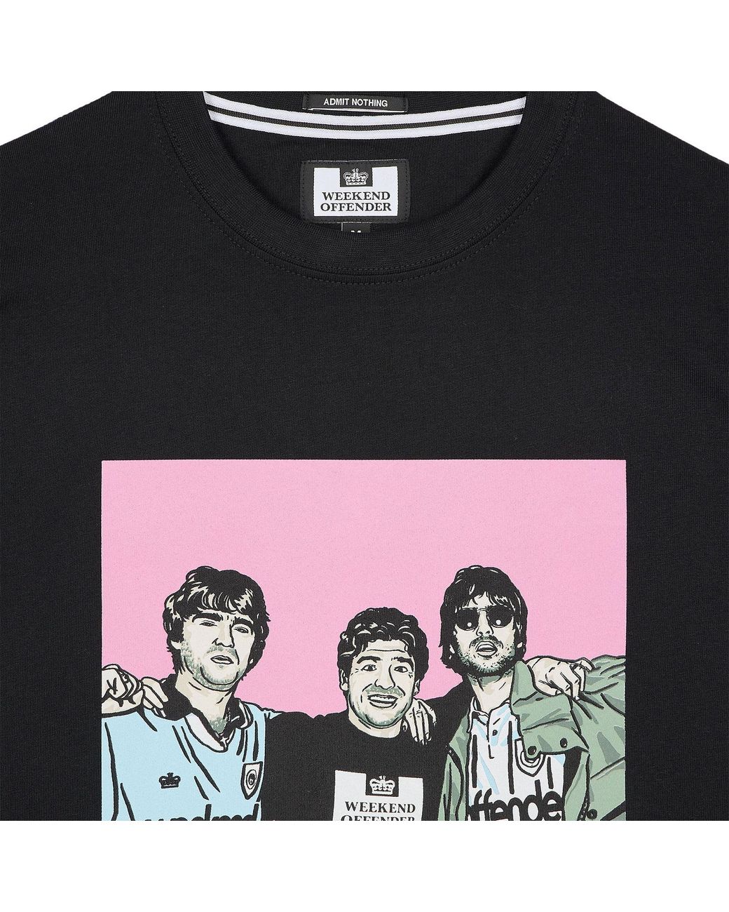 Weekend Offender Black T Shirts Diego Graphic Crew Neck Short Sleeve Cotton Tee for men