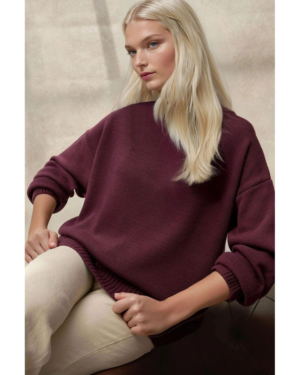 Hiccup Purple Crew Neck Cozy Sweater