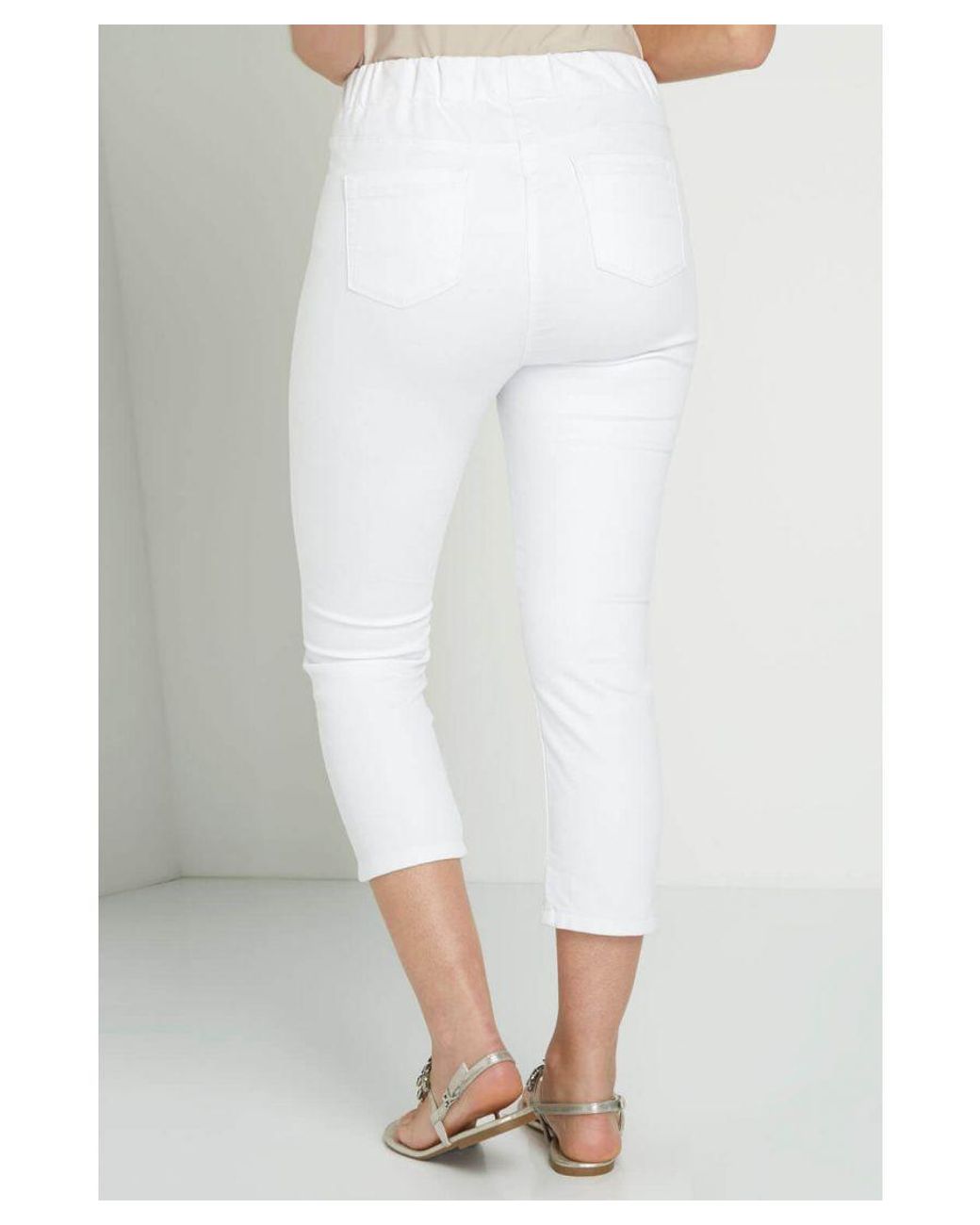 Roman White Cropped Stretch Denim Jegging