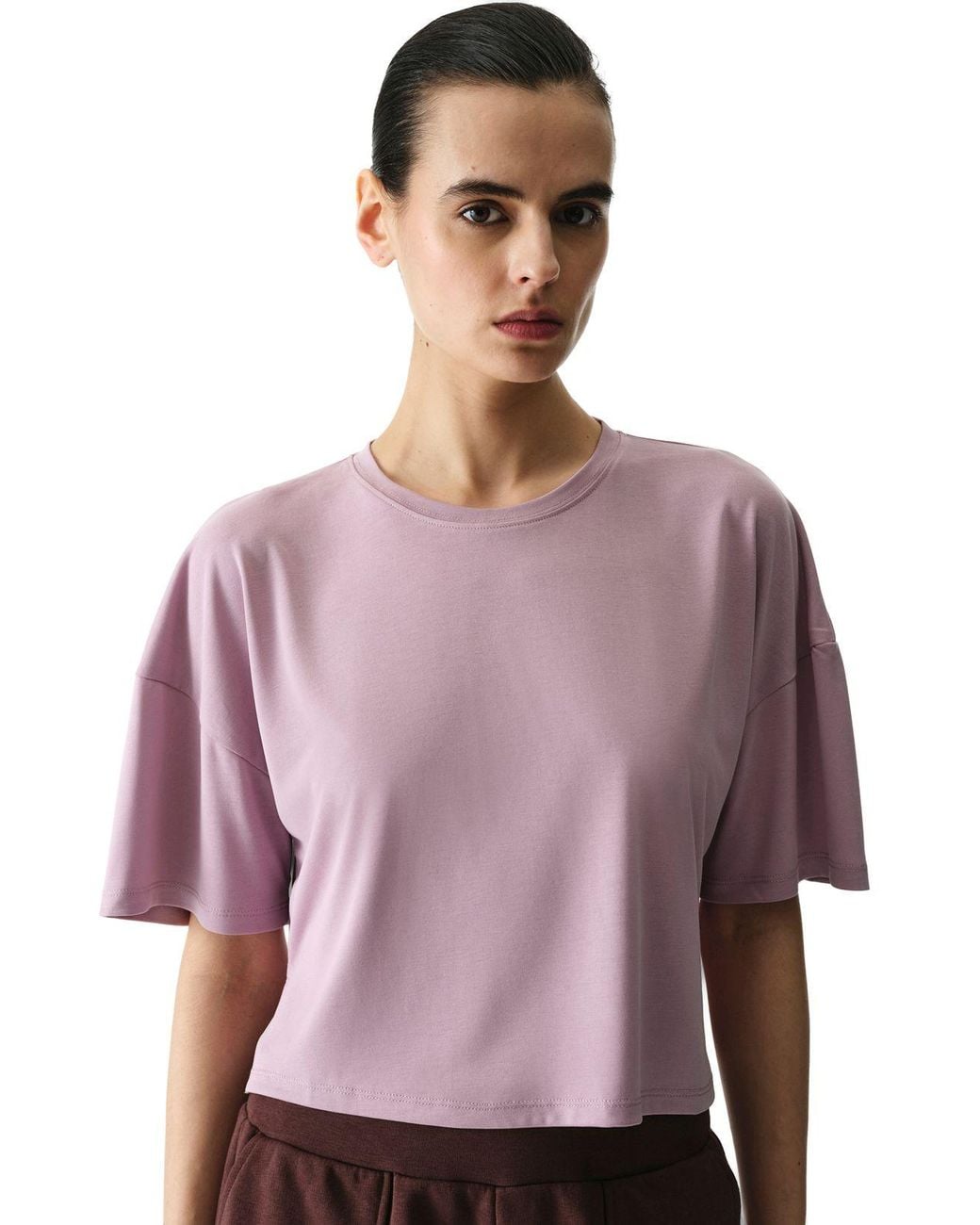 Penti Purple Oversized Crew Neck Slit T-Shirt