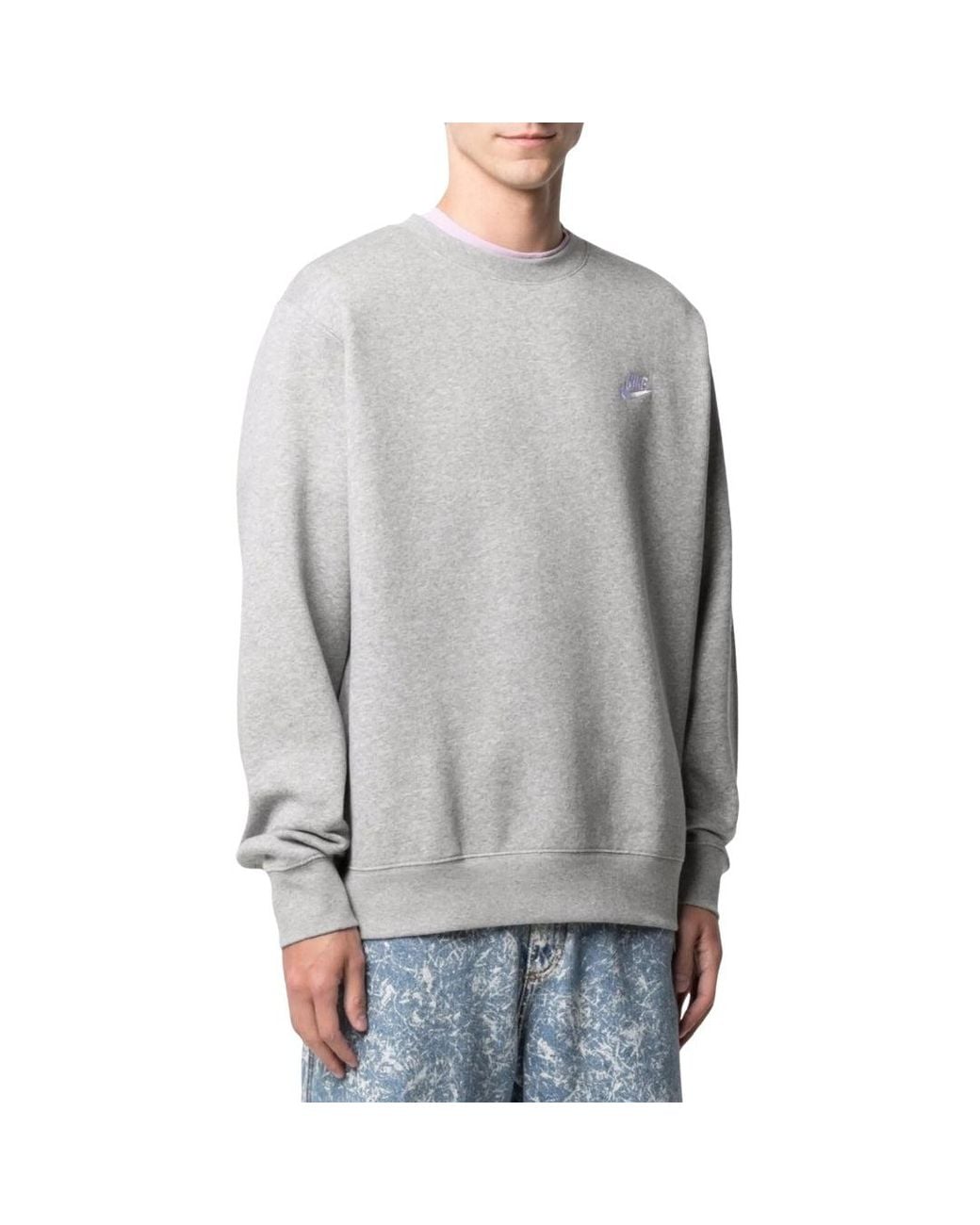 Nike White Logo Crewneck Sweater Cotton for men