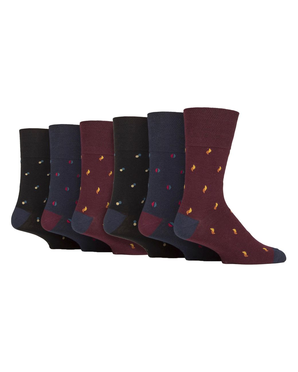 Gentle Grip Blue 6 Pairs Cotton Socks for men