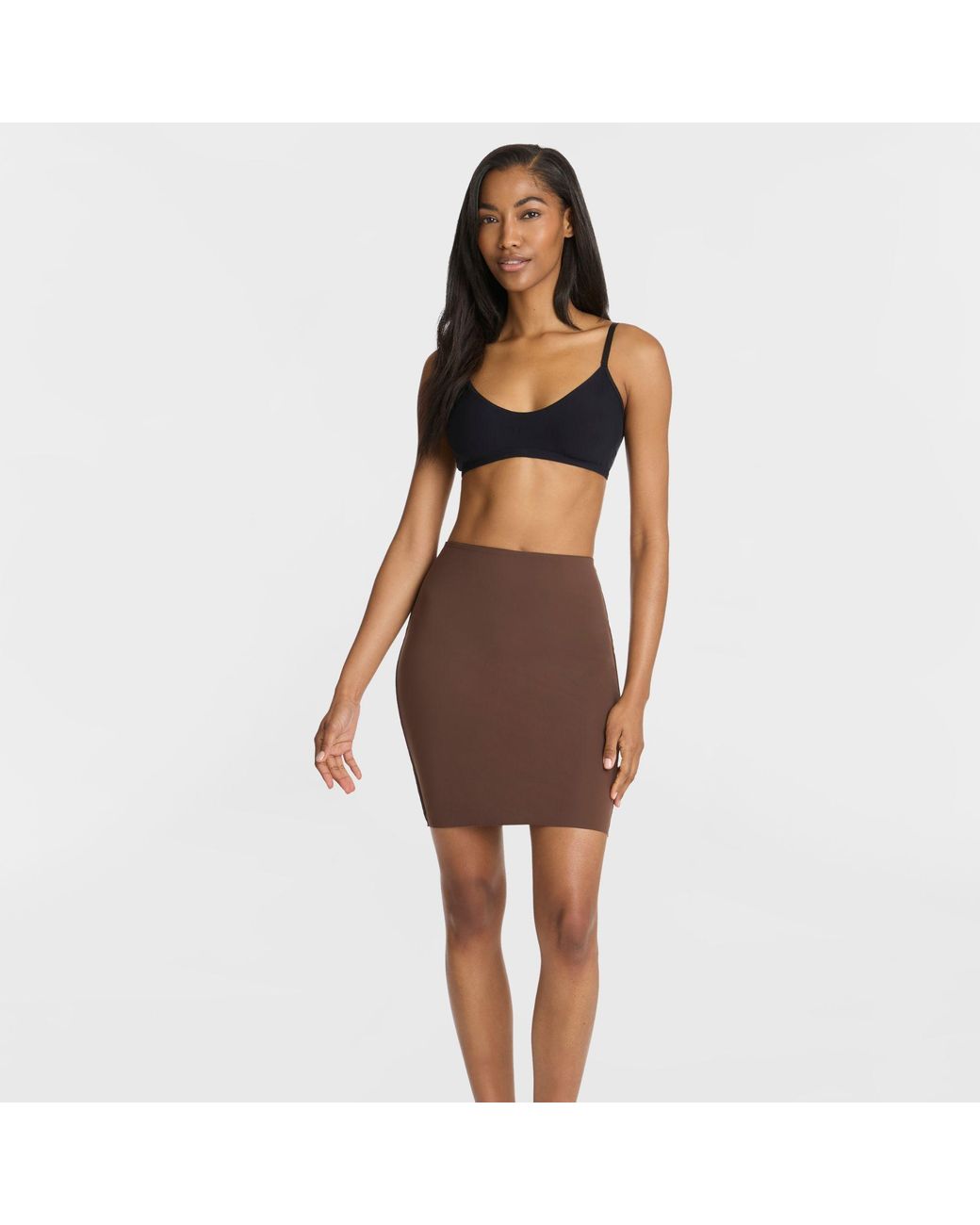 Commando Brown Half Slip With Control Short