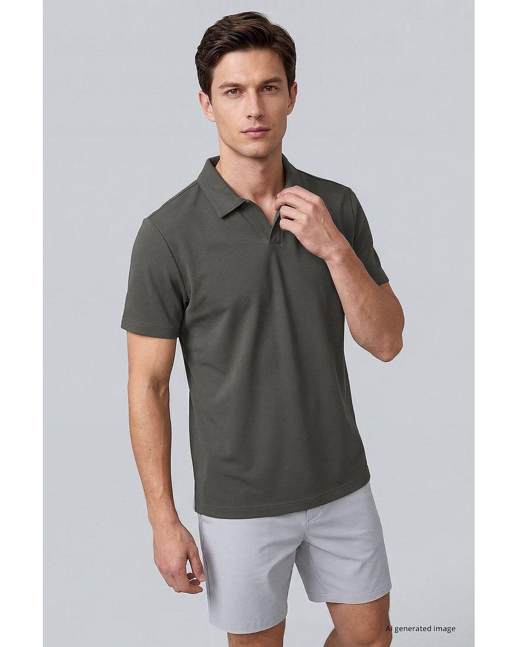 TOMMY LIFE Gray Viscose Blend T-Shirt for men