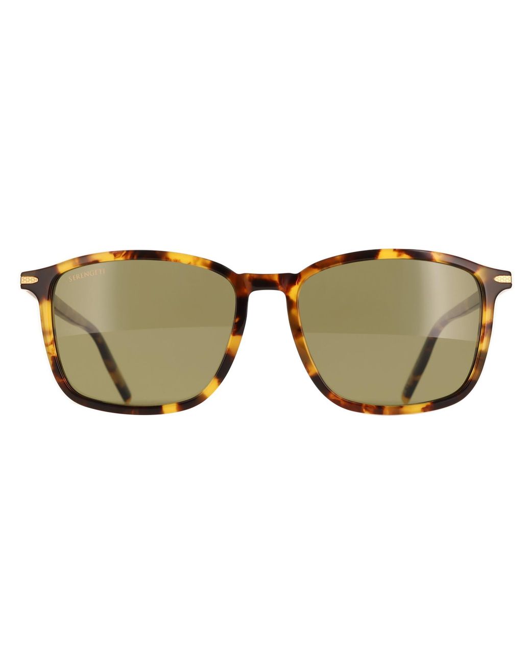 Serengeti Brown Rectangle Shiny Classic Havana Mineral Polarized 555Nm Lenwood for men
