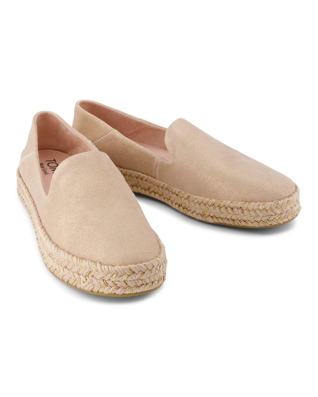 TOMS Natural Carolina Leather Pale Espadrilles