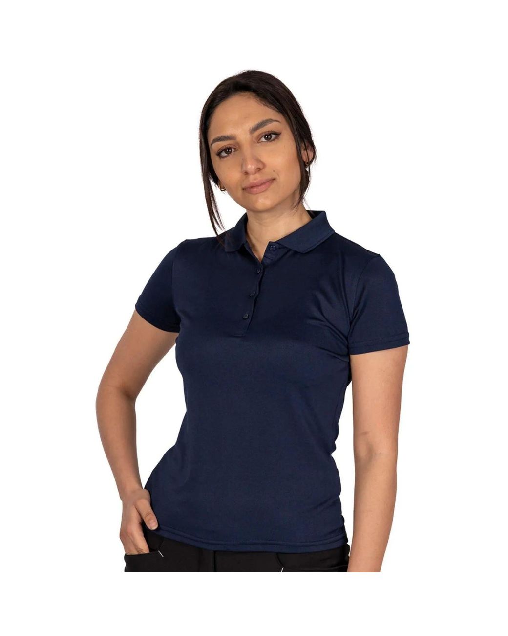 Island Green Blue Ladies Classic Micro Pique Golf Polo Shirt