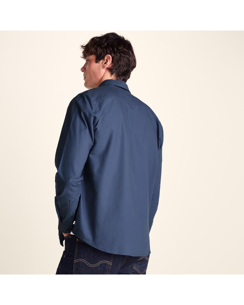 TOG24 Blue Barry Long Sleeved Cotton Oxford Shirt for men