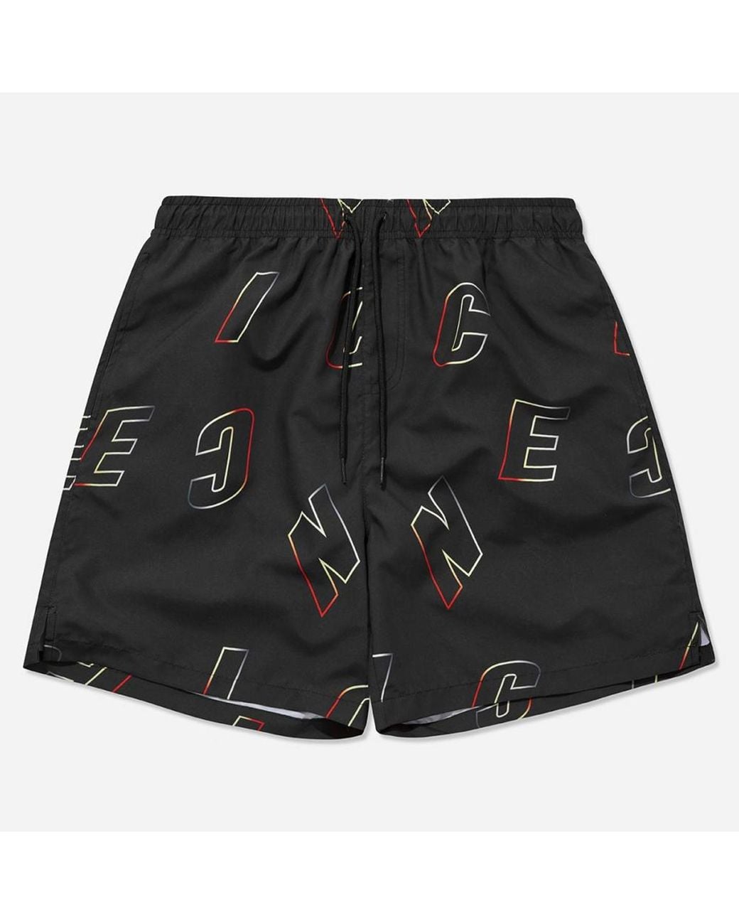 Nicce London Black Surface Swim Shorts for men