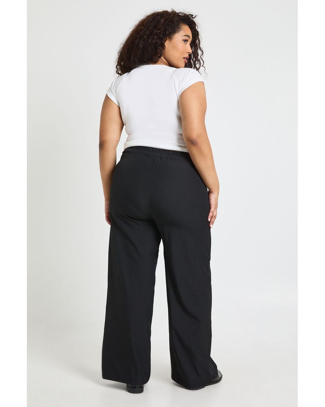 Boohoo Blue Plus Woven Pocket Detail Wide Leg Trouser