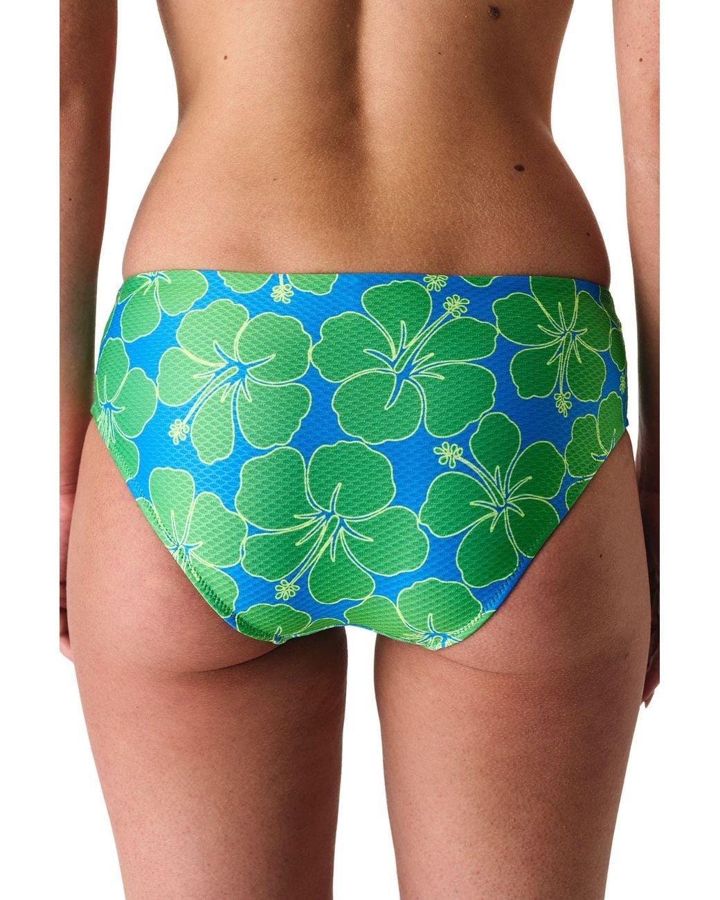 Penti Blue Beralis Floral Textured Mid Waist Bikini Bottom
