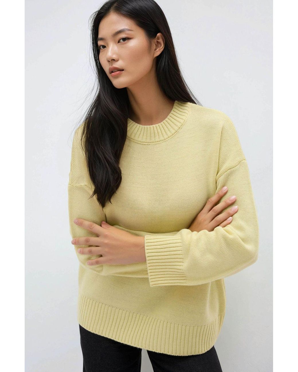 Hiccup Yellow Crew Neck Cozy Sweater