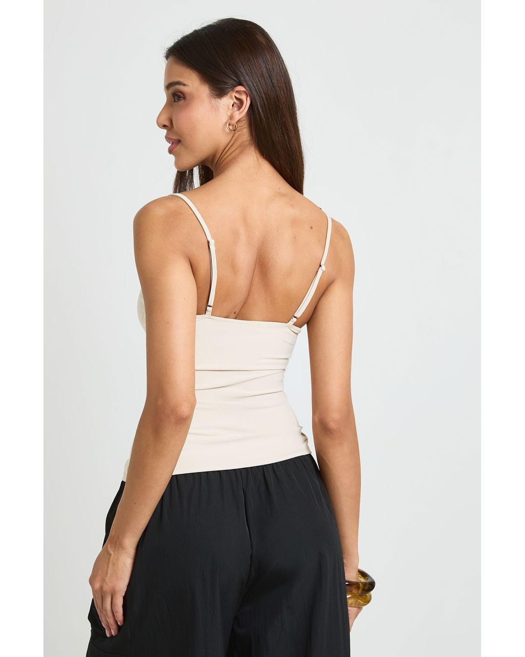 Boohoo White Sculpt Cupped Strappy Cami Top