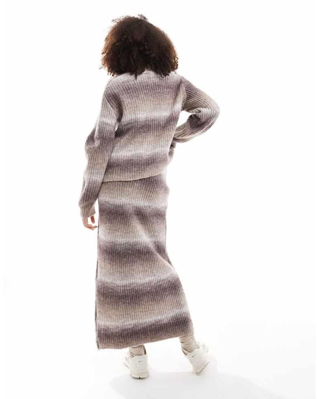 Y.A.S Brown Ombre Knitted Maxi Skirt Co-Ord