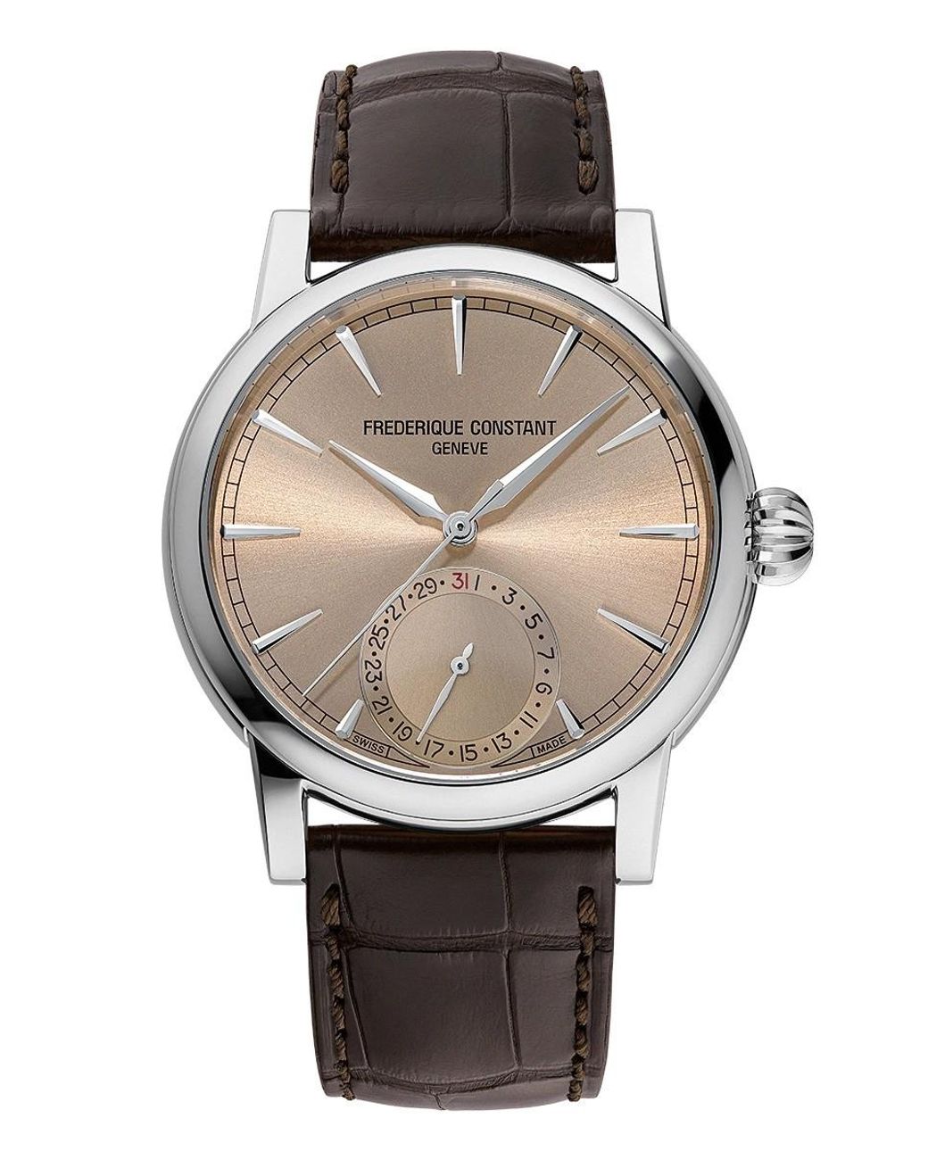 Frederique Constant Gray Frédérique Manufacture Classic Date Watch Fc-706Sal3H6 Leather for men