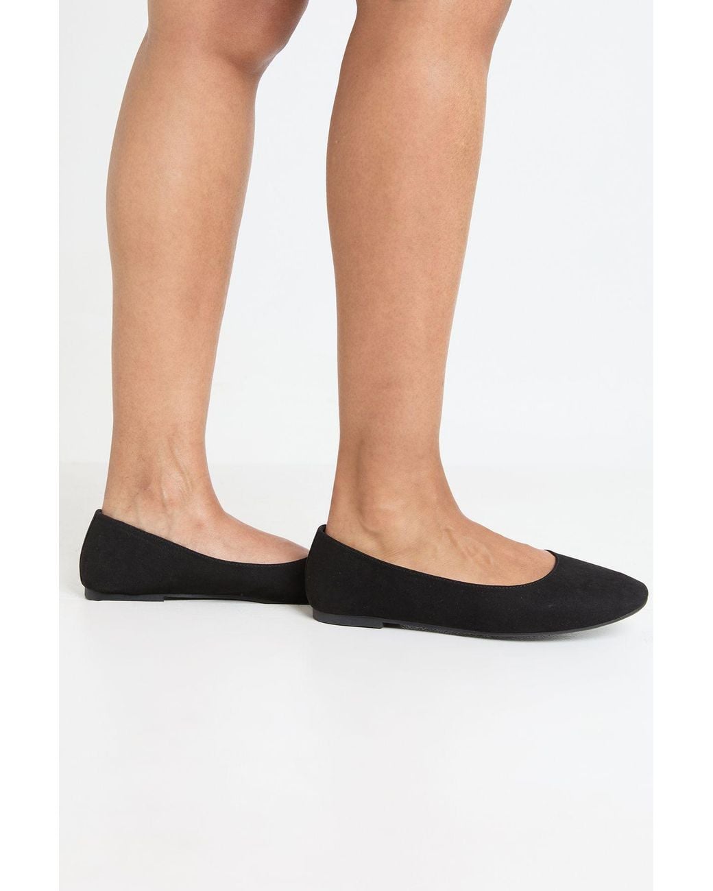 Boohoo Black Round Toe Ballet Flats