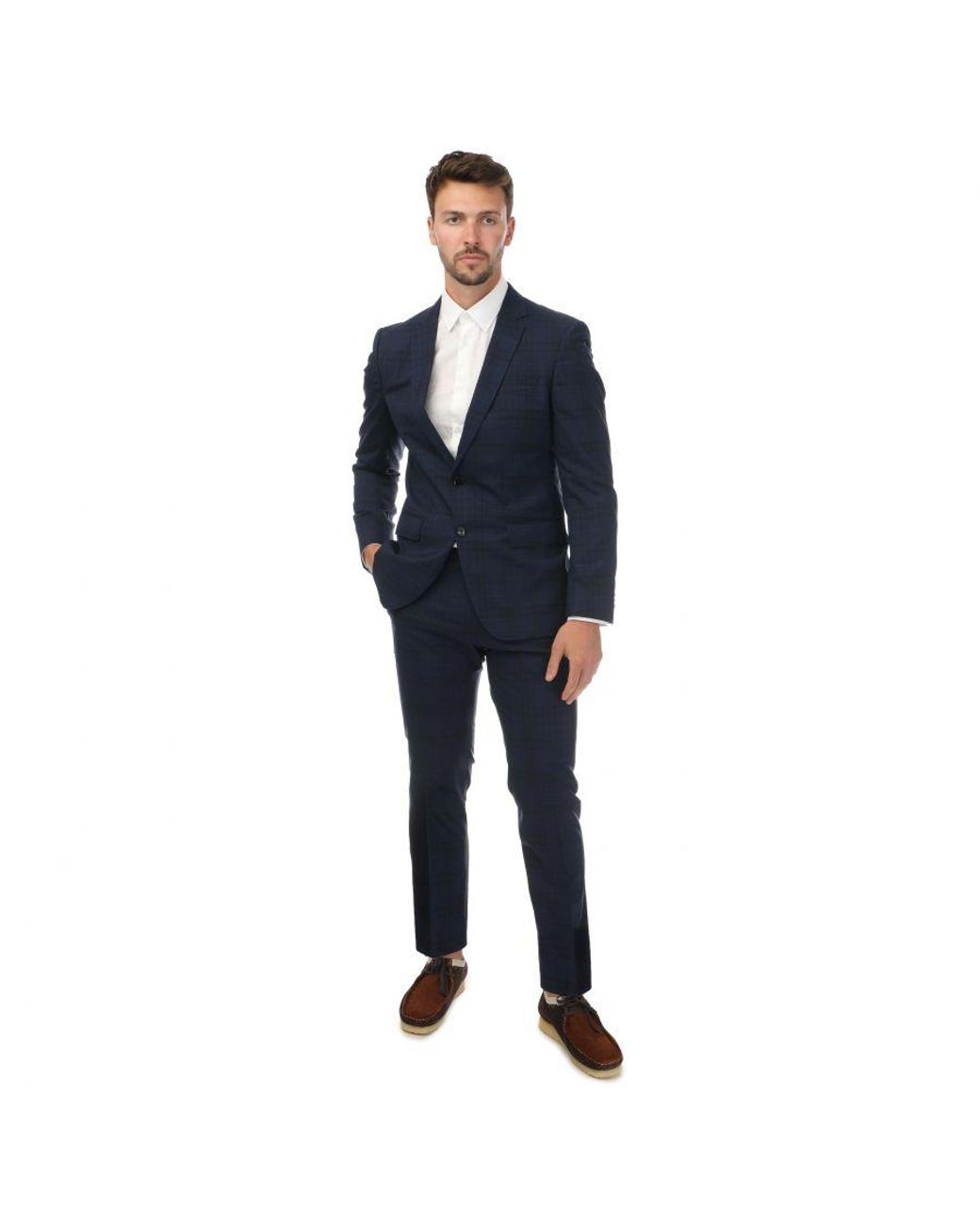 BOSS Genius Slim Fit Suit in Blue for Men Lyst UK