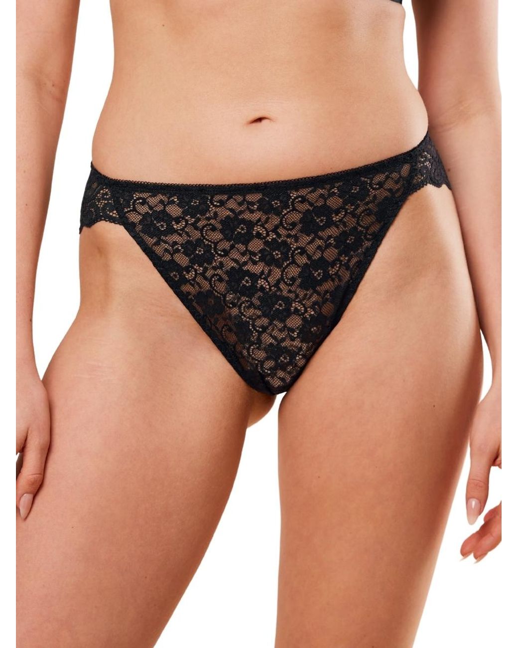 Triumph Black Amourette High Leg Tai
