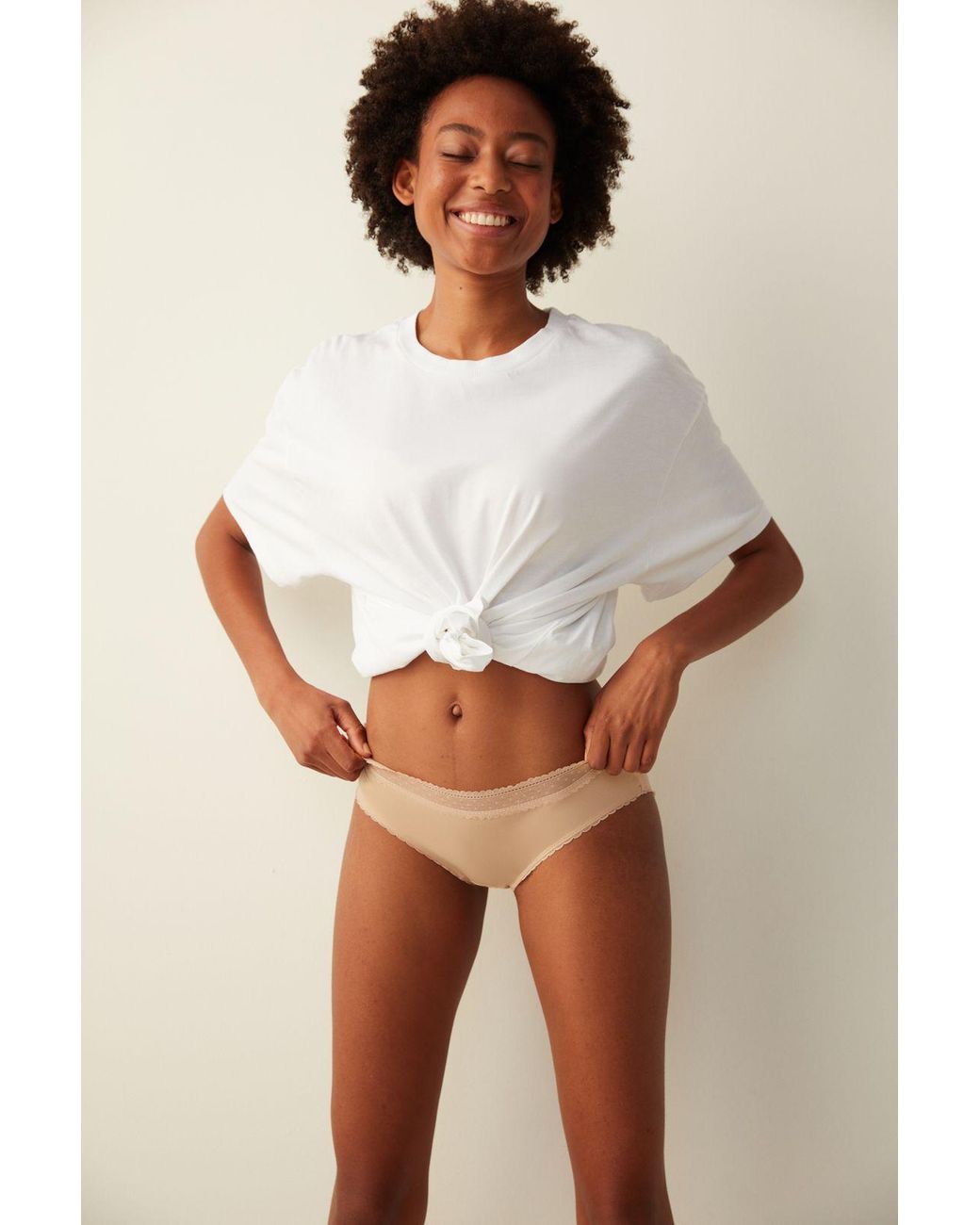 Penti Middenhoog Kant Slip in het White