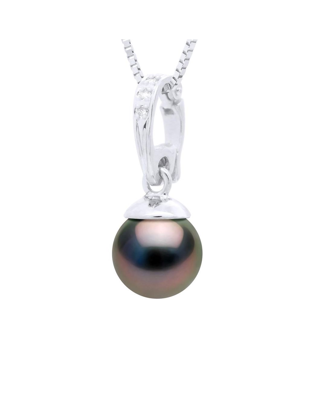 Ateliers Saint Germain Black Beaded Pendant Openable And Real Cultured Tahiti Pearl Round 10-11 Mm