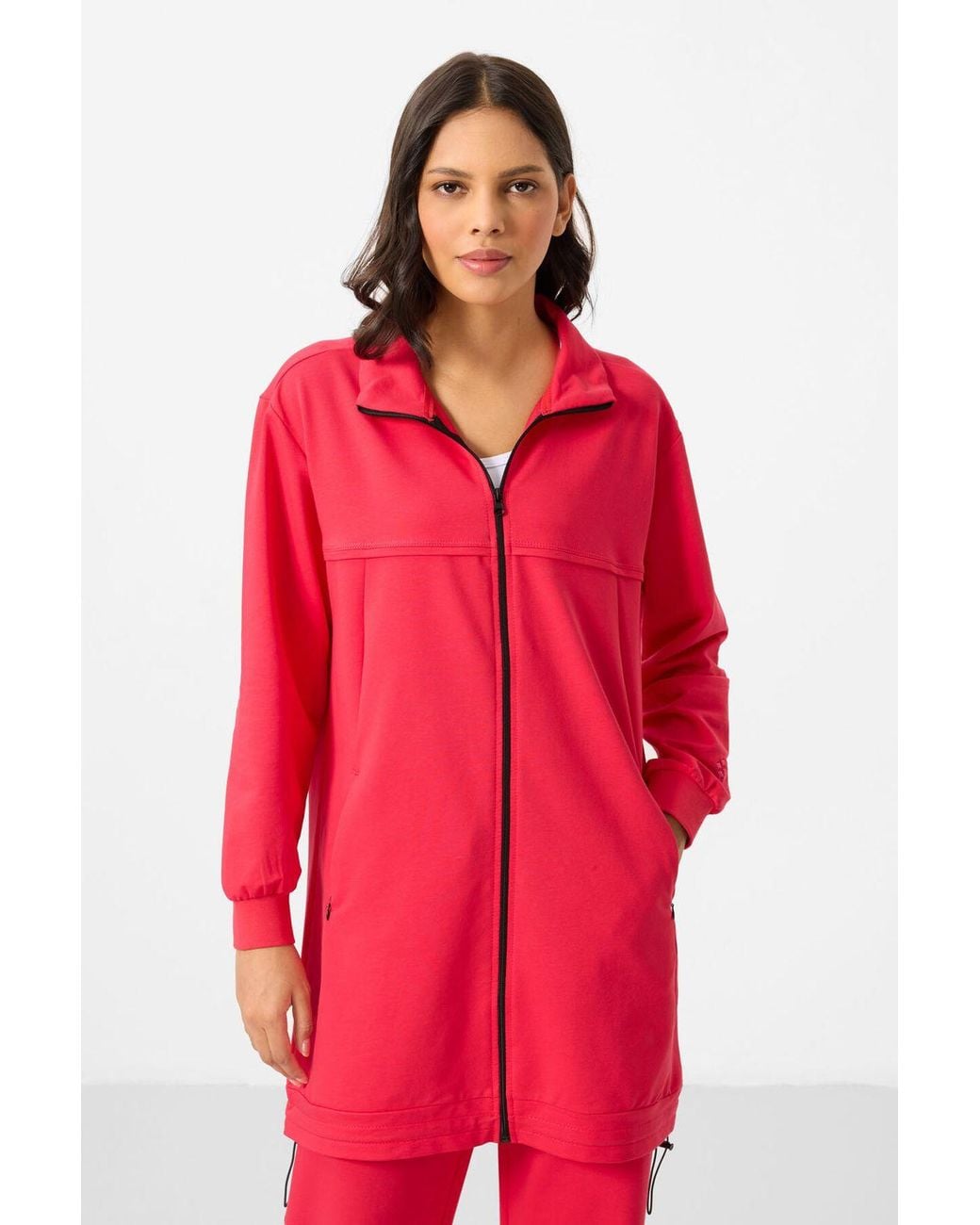 TOMMY LIFE Red Cotton Blend Sweatshirt And Wide-Leg Pants Set