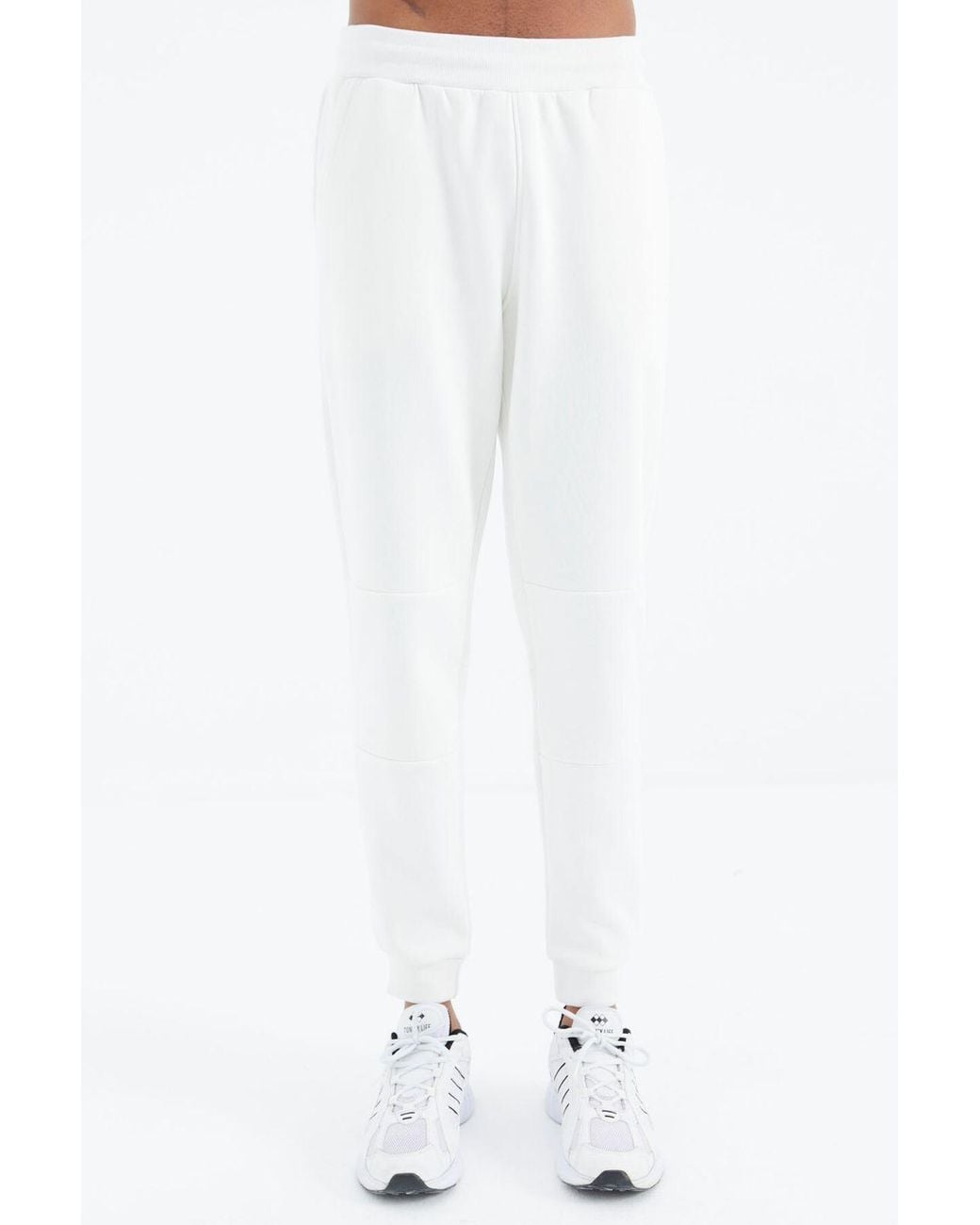TOMMY LIFE White Relaxed Fit Fleece Sweatpants for men