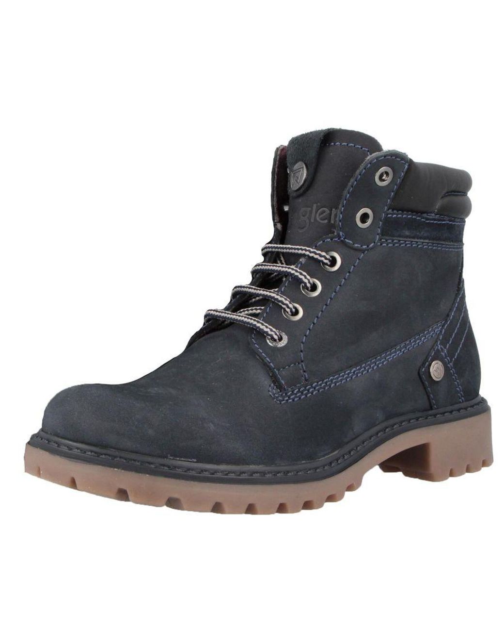 Wrangler Creek Leather Navy Lace Up Boots in Black | Lyst UK